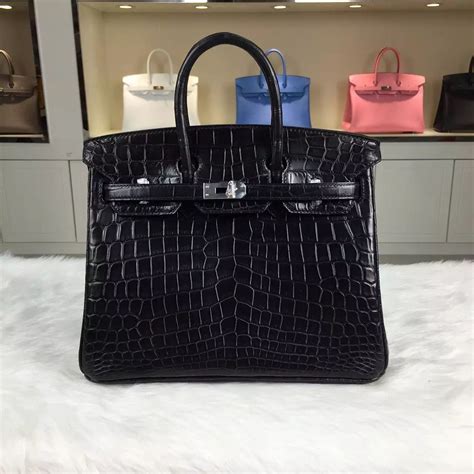 hermes black crocodile bag|hermes bag crocodile skin.